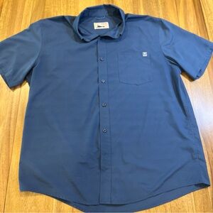 Huk Shirt Men XL Blue Short Sleeve Fishing Lightweight Performance Outdoor FLAW